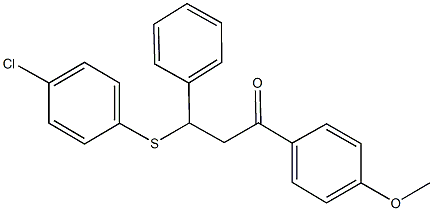 3-[(4-chlorophenyl)sulfanyl]-1-(4-methoxyphenyl)-3-phenyl-1-propanone 结构式