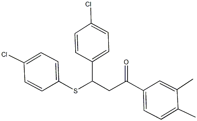 3-(4-chlorophenyl)-3-[(4-chlorophenyl)sulfanyl]-1-(3,4-dimethylphenyl)-1-propanone 结构式