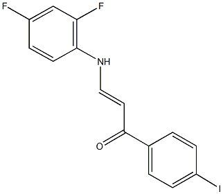 3-(2,4-difluoroanilino)-1-(4-iodophenyl)-2-propen-1-one 结构式