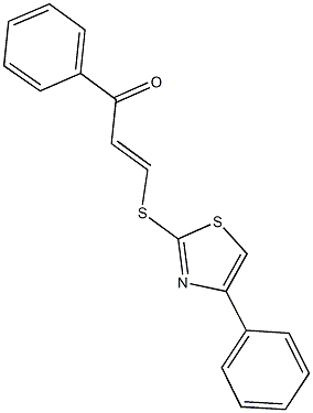 1-phenyl-3-[(4-phenyl-1,3-thiazol-2-yl)sulfanyl]-2-propen-1-one 结构式