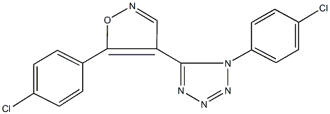 1-(4-chlorophenyl)-5-[5-(4-chlorophenyl)-4-isoxazolyl]-1H-tetraazole 结构式