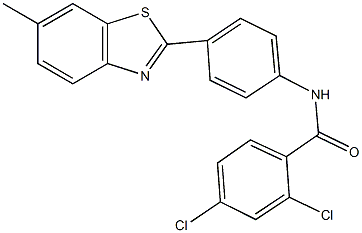2,4-dichloro-N-[4-(6-methyl-1,3-benzothiazol-2-yl)phenyl]benzamide 结构式
