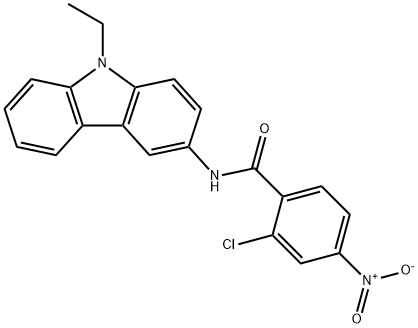 2-chloro-N-(9-ethyl-9H-carbazol-3-yl)-4-nitrobenzamide 结构式