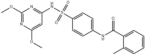 N-(4-{[(2,6-dimethoxy-4-pyrimidinyl)amino]sulfonyl}phenyl)-2-methylbenzamide 结构式