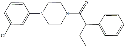 1-(3-chlorophenyl)-4-(2-phenylbutanoyl)piperazine 结构式