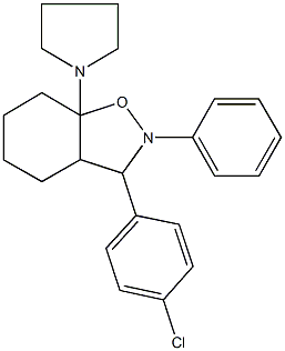 3-(4-chlorophenyl)-2-phenyl-7a-(1-pyrrolidinyl)octahydro-1,2-benzisoxazole 结构式
