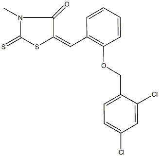 5-{2-[(2,4-dichlorobenzyl)oxy]benzylidene}-3-methyl-2-thioxo-1,3-thiazolidin-4-one 结构式