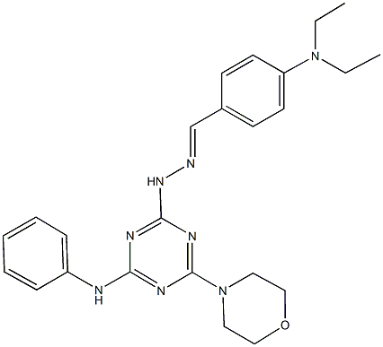 4-(diethylamino)benzaldehyde [4-anilino-6-(4-morpholinyl)-1,3,5-triazin-2-yl]hydrazone 结构式