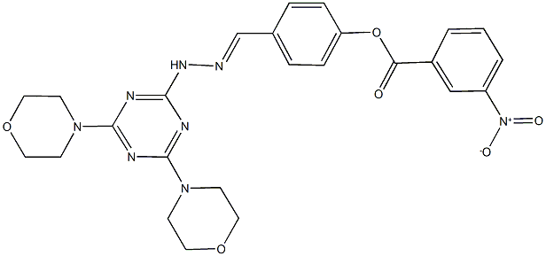 4-{2-[4,6-di(4-morpholinyl)-1,3,5-triazin-2-yl]carbohydrazonoyl}phenyl 3-nitrobenzoate 结构式
