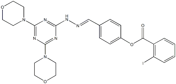 4-{2-[4,6-di(4-morpholinyl)-1,3,5-triazin-2-yl]carbohydrazonoyl}phenyl 2-iodobenzoate 结构式