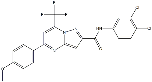 N-(3,4-dichlorophenyl)-5-(4-methoxyphenyl)-7-(trifluoromethyl)pyrazolo[1,5-a]pyrimidine-2-carboxamide 结构式