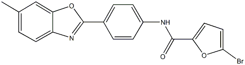 5-bromo-N-[4-(6-methyl-1,3-benzoxazol-2-yl)phenyl]-2-furamide 结构式