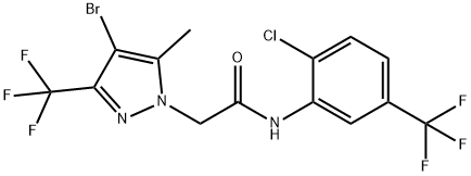 2-[4-bromo-5-methyl-3-(trifluoromethyl)-1H-pyrazol-1-yl]-N-[2-chloro-5-(trifluoromethyl)phenyl]acetamide 结构式