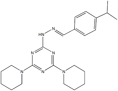 4-isopropylbenzaldehyde [4,6-di(1-piperidinyl)-1,3,5-triazin-2-yl]hydrazone 结构式