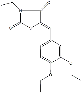 5-(3,4-diethoxybenzylidene)-3-ethyl-2-thioxo-1,3-thiazolidin-4-one 结构式