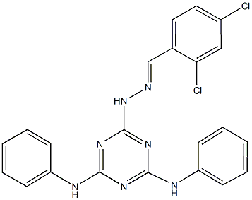 2,4-dichlorobenzaldehyde (4,6-dianilino-1,3,5-triazin-2-yl)hydrazone 结构式