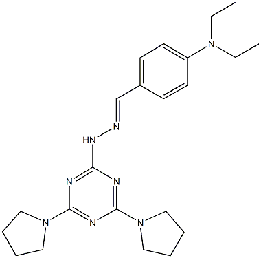 4-(diethylamino)benzaldehyde [4,6-di(1-pyrrolidinyl)-1,3,5-triazin-2-yl]hydrazone 结构式