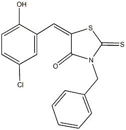 3-benzyl-5-(5-chloro-2-hydroxybenzylidene)-2-thioxo-1,3-thiazolidin-4-one 结构式