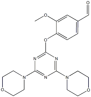 4-{[4,6-di(4-morpholinyl)-1,3,5-triazin-2-yl]oxy}-3-methoxybenzaldehyde 结构式