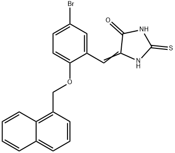 5-[5-bromo-2-(1-naphthylmethoxy)benzylidene]-2-thioxo-4-imidazolidinone 结构式