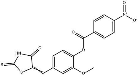 2-methoxy-4-[(4-oxo-2-thioxo-1,3-thiazolidin-5-ylidene)methyl]phenyl 4-nitrobenzoate 结构式
