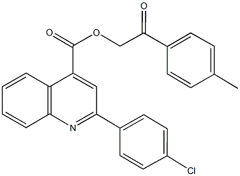 2-(4-methylphenyl)-2-oxoethyl 2-(4-chlorophenyl)-4-quinolinecarboxylate 结构式