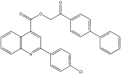 2-[1,1'-biphenyl]-4-yl-2-oxoethyl 2-(4-chlorophenyl)-4-quinolinecarboxylate 结构式
