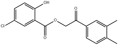 2-(3,4-dimethylphenyl)-2-oxoethyl 5-chloro-2-hydroxybenzoate 结构式