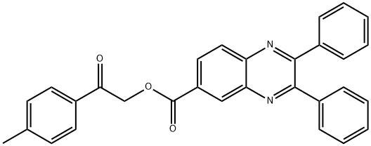 2-(4-methylphenyl)-2-oxoethyl 2,3-diphenyl-6-quinoxalinecarboxylate 结构式