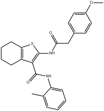 2-{[(4-methoxyphenyl)acetyl]amino}-N-(2-methylphenyl)-4,5,6,7-tetrahydro-1-benzothiophene-3-carboxamide 结构式