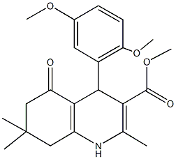 methyl 4-(2,5-dimethoxyphenyl)-2,7,7-trimethyl-5-oxo-1,4,5,6,7,8-hexahydro-3-quinolinecarboxylate 结构式