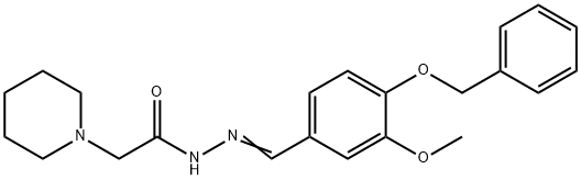 N'-[4-(benzyloxy)-3-methoxybenzylidene]-2-(1-piperidinyl)acetohydrazide 结构式