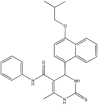 4-(4-isobutoxy-1-naphthyl)-6-methyl-N-phenyl-2-thioxo-1,2,3,4-tetrahydro-5-pyrimidinecarboxamide 结构式