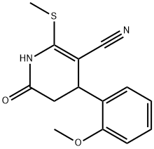4-(2-methoxyphenyl)-2-(methylsulfanyl)-6-oxo-1,4,5,6-tetrahydro-3-pyridinecarbonitrile 结构式