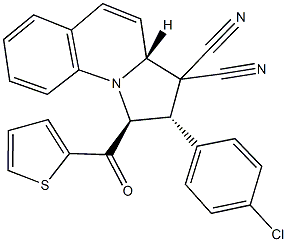 2-(4-chlorophenyl)-1-(2-thienylcarbonyl)-1,2-dihydropyrrolo[1,2-a]quinoline-3,3(3aH)-dicarbonitrile 结构式
