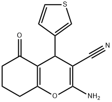 2-amino-5-oxo-4-(3-thienyl)-5,6,7,8-tetrahydro-4H-chromene-3-carbonitrile 结构式