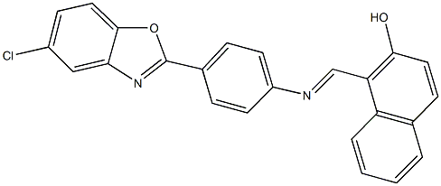 1-({[4-(5-chloro-1,3-benzoxazol-2-yl)phenyl]imino}methyl)-2-naphthol 结构式
