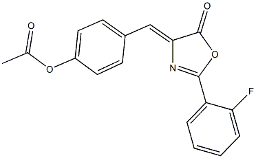 4-[(2-(2-fluorophenyl)-5-oxo-1,3-oxazol-4(5H)-ylidene)methyl]phenyl acetate 结构式