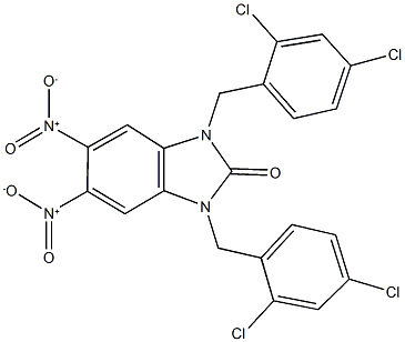 1,3-bis(2,4-dichlorobenzyl)-5,6-dinitro-1,3-dihydro-2H-benzimidazol-2-one 结构式