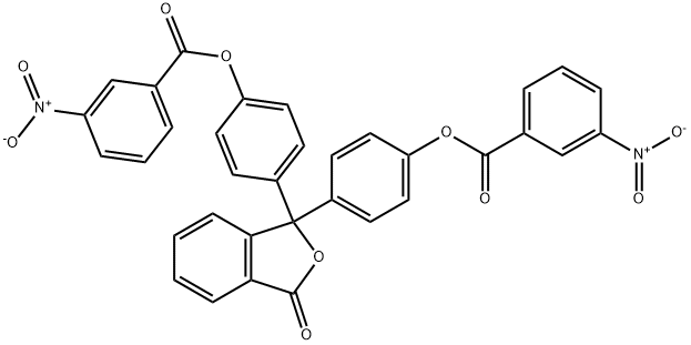 4-{1-[4-({3-nitrobenzoyl}oxy)phenyl]-3-oxo-1,3-dihydro-2-benzofuran-1-yl}phenyl 3-nitrobenzoate 结构式