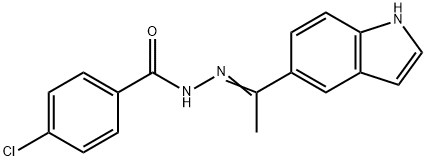 4-chloro-N'-[1-(1H-indol-5-yl)ethylidene]benzohydrazide 结构式