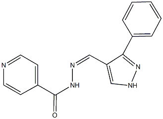 N'-[(3-phenyl-1H-pyrazol-4-yl)methylene]isonicotinohydrazide 结构式