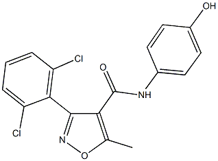 3-(2,6-dichlorophenyl)-N-(4-hydroxyphenyl)-5-methyl-4-isoxazolecarboxamide 结构式