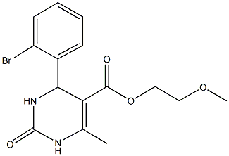 2-methoxyethyl 4-(2-bromophenyl)-6-methyl-2-oxo-1,2,3,4-tetrahydro-5-pyrimidinecarboxylate 结构式