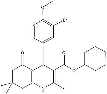 cyclohexyl 4-(3-bromo-4-methoxyphenyl)-2,7,7-trimethyl-5-oxo-1,4,5,6,7,8-hexahydro-3-quinolinecarboxylate 结构式