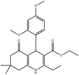 ethyl 4-(2,4-dimethoxyphenyl)-2-ethyl-7,7-dimethyl-5-oxo-1,4,5,6,7,8-hexahydro-3-quinolinecarboxylate 结构式