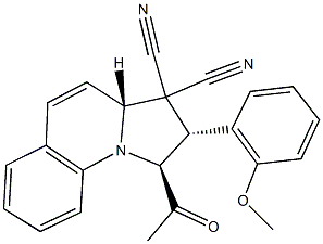 1-acetyl-2-(2-methoxyphenyl)-1,2-dihydropyrrolo[1,2-a]quinoline-3,3(3aH)-dicarbonitrile 结构式