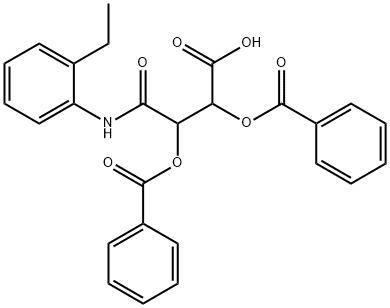 2,3-bis(benzoyloxy)-4-(2-ethylanilino)-4-oxobutanoic acid 结构式