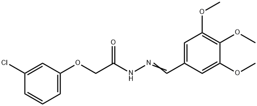 2-(3-chlorophenoxy)-N'-(3,4,5-trimethoxybenzylidene)acetohydrazide 结构式