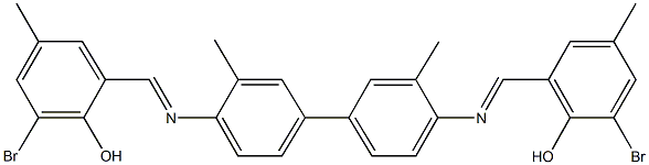 2-bromo-6-[({4'-[(3-bromo-2-hydroxy-5-methylbenzylidene)amino]-3,3'-dimethyl[1,1'-biphenyl]-4-yl}imino)methyl]-4-methylphenol 结构式